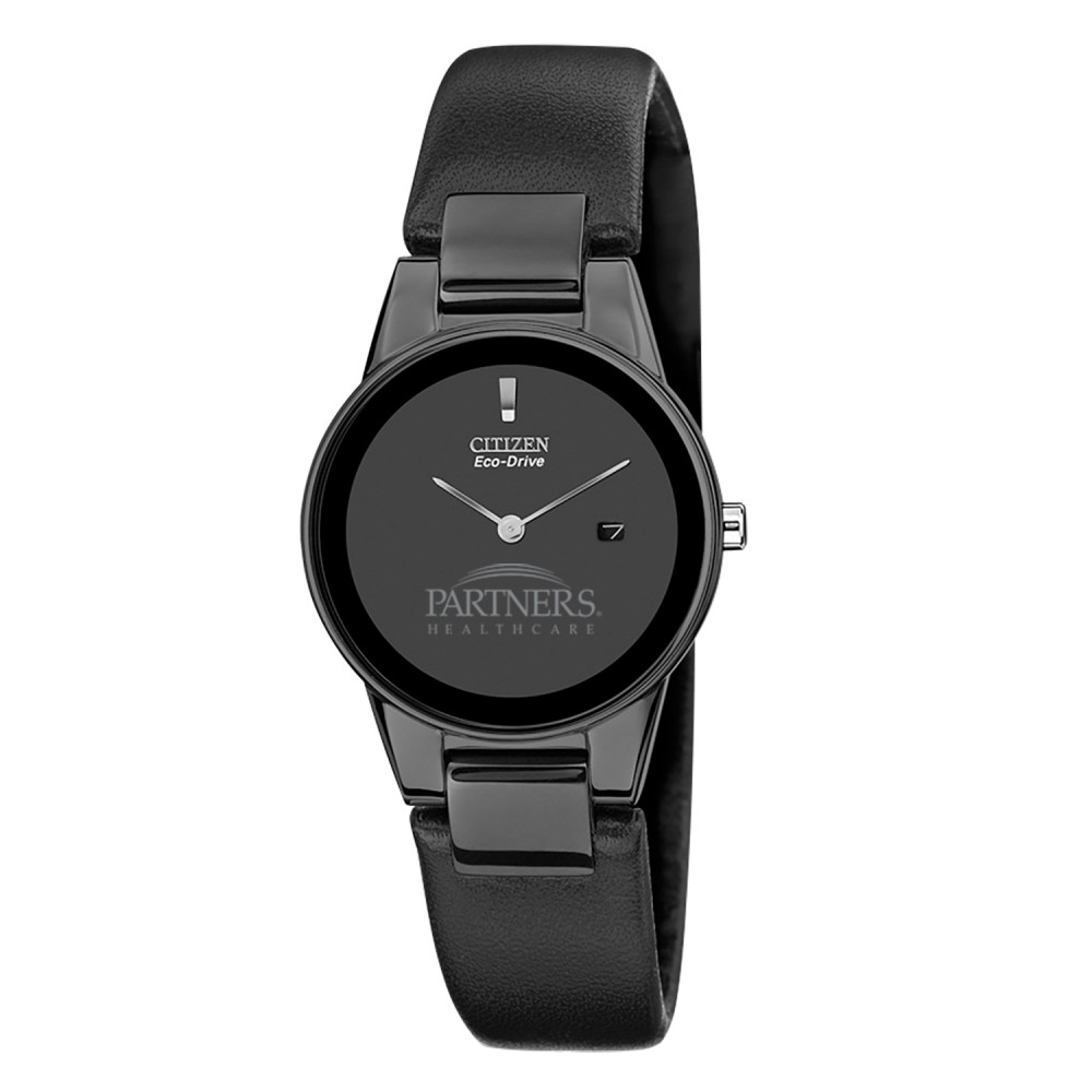 Logo Printed Women's Citizen Eco-Drive Black Watch Logo Printed Women's Citizen Eco-Drive Black Watch