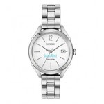 Logo Printed Women's Citizen Eco-Drive LTR Watch (Silver)