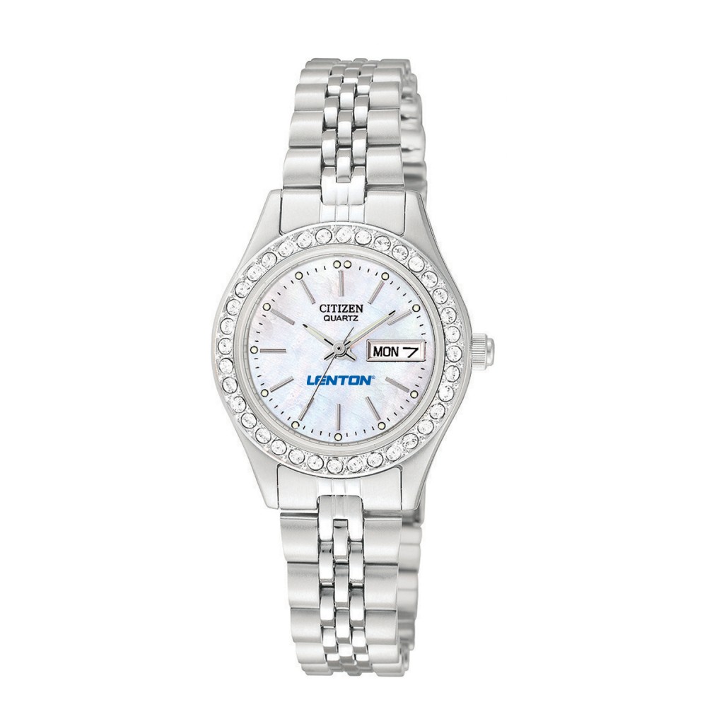 Logo Printed Women's Citizen Silver-Tone Crystal Bracelet Watch Logo Printed Women's Citizen Silver-Tone Crystal Bracelet Watch