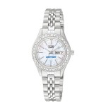 Logo Printed Women's Citizen Silver-Tone Crystal Bracelet Watch
