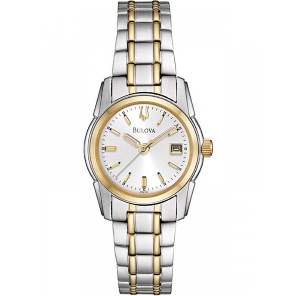 Logo Printed Bulova Women's Diamond Bracelet Watch Logo Printed Bulova Women's Diamond Bracelet Watch