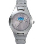 Logo Printed Women's Pedre Contempo Silver Metal Watch W/ Silver Dial