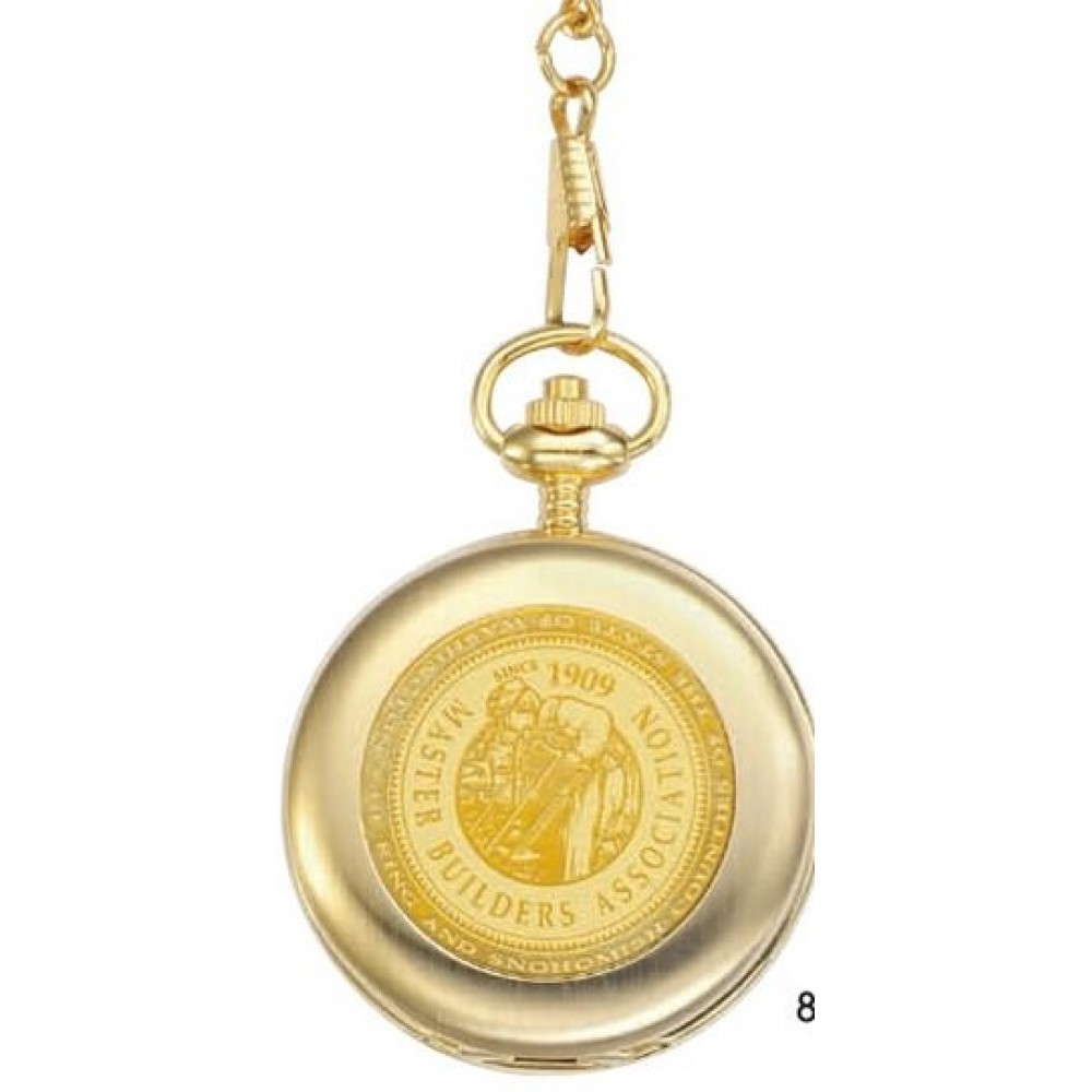 Branded Pedre Unisex Medallion Gold-Tone Pocket Watch