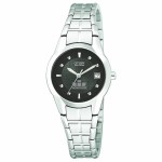 Logo Printed Women's Citizen Eco-Drive Stainless Steel Dress Watch from Pedre