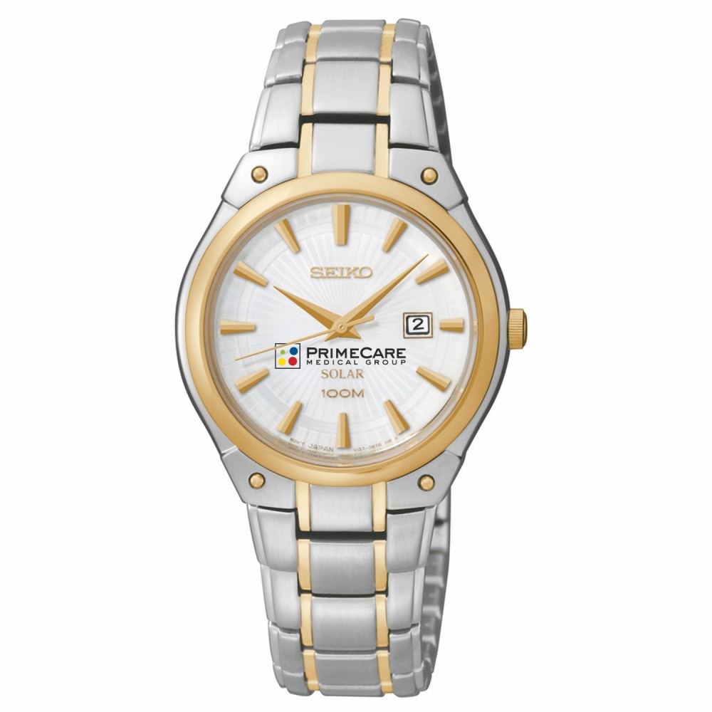 Custom Imprinted Women's Seiko Solar Two-Tone Dress Watch Custom Imprinted Women's Seiko Solar Two-Tone Dress Watch