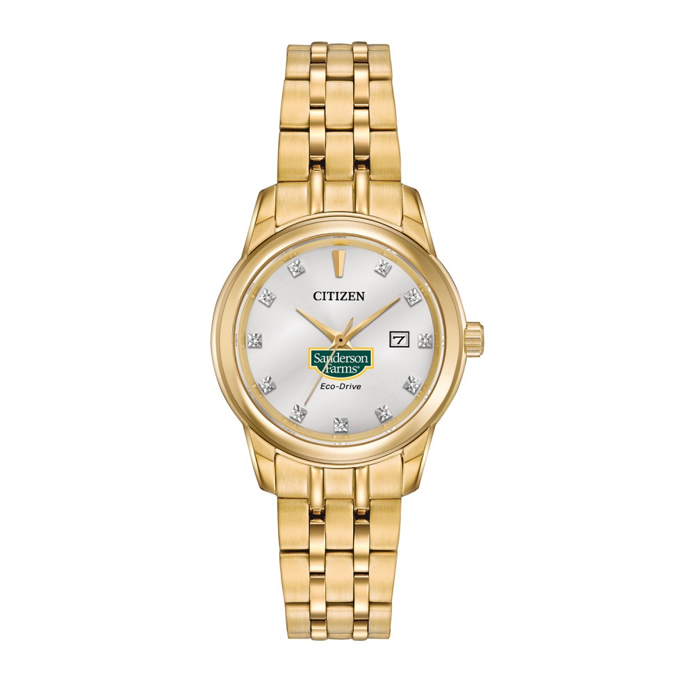 Women's Citizen Eco-Drive Bracelet Watch (Gold) Logo Printed Women's Citizen Eco-Drive Bracelet Watch (Gold) Logo Printed