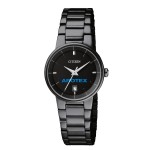 Custom Imprinted Women's Citizen Quartz Black Ion Bracelet Watch