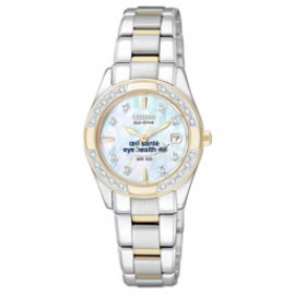 Personalized Women's Citizen Eco-Drive Bracelet Watch (Silver/Gold)