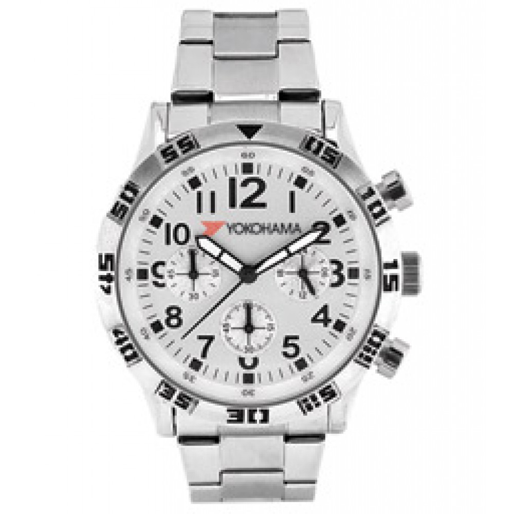 Branded Men's Chronograph Bracelet Watch W/ Silver Dial Branded Men's Chronograph Bracelet Watch W/ Silver Dial