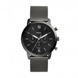 Branded Fossil Neutra Chronograph Smoke Stainless Steel Mesh Watch  Branded Fossil Neutra Chronograph Smoke Stainless Steel Mesh Watch