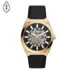 Fossil Everett Automatic Black Eco Leather Watch Branded