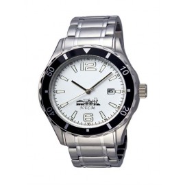 Custom Imprinted Selco Geneve Canvas Men's Silver Watch  Custom Imprinted Selco Geneve Canvas Men
