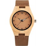 Fashion Wooden Watch With Leather Strap Logo Printed