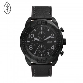 Fossil Bronson Chronograph Black Eco Leather Watch Custom Imprinted