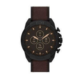 Fossil Smartwatch HR 44mm Bronson Dark Brown Leather Branded