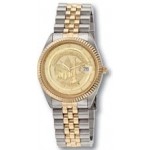 Logo Printed Selco Geneve Men Commander Medallion Two Tone Watch