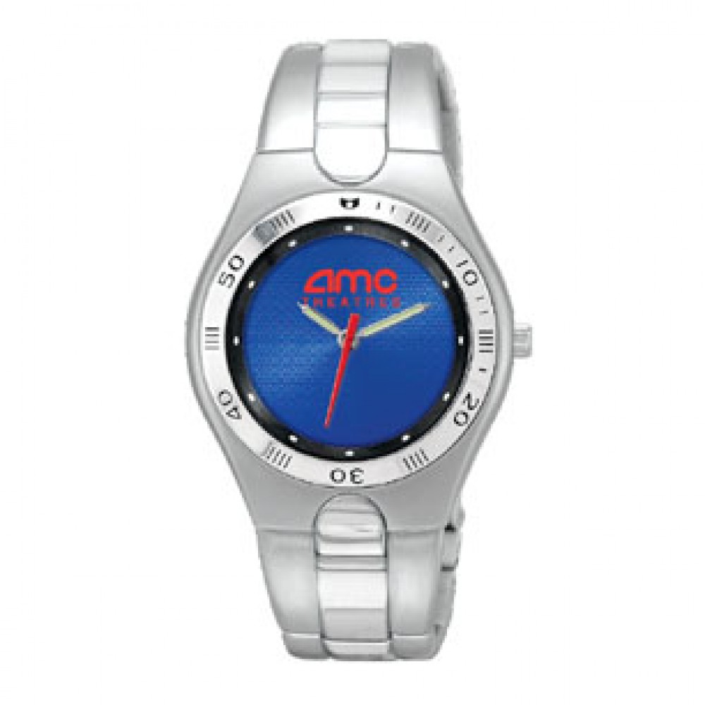 Men's Sport Collection Bracelet Watch With Blue Dial Logo Printed