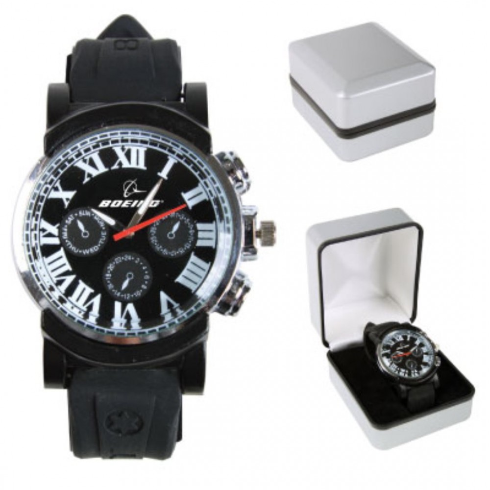 The Parisian Mens Watch - Silver/Black Branded