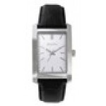 Logo Printed Bulova Corporate Collection Men's Rectangular Dial Black Strap Watch