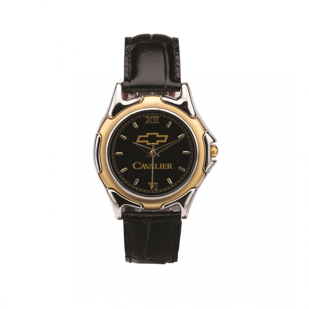Custom Imprinted The St Tropez Watch - Mens - Black/Gold/Black