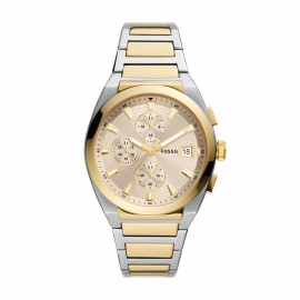 Fossil Everett Chronograph Men's Stainless Steel Sport Watch Logo Printed  Fossil Everett Chronograph Men
