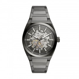 Fossil Everett Automatic Smoke Stainless Steel Watch Logo Printed  Fossil Everett Automatic Smoke Stainless Steel Watch Logo Printed