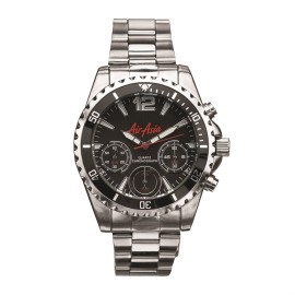 Custom Imprinted The Halstead Mens Watch - Silver/Black  Custom Imprinted The Halstead Mens Watch - Silver/Black