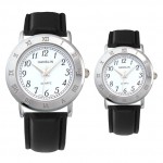 Custom Imprinted Leather Band Watch with Roman Numeral Case / Bezel