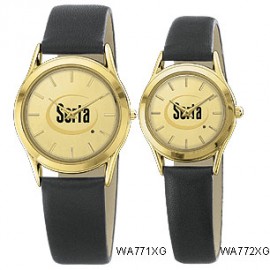 Men's Gold Dial Round Face Watch Custom Imprinted  Men