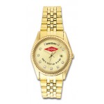 Custom Imprinted Pedre Men's 5th Avenue Gold-Tone Metal Watch W/ Swarovski Crystals