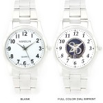 His Metal Band Watch with Easy Read Face Logo Printed
