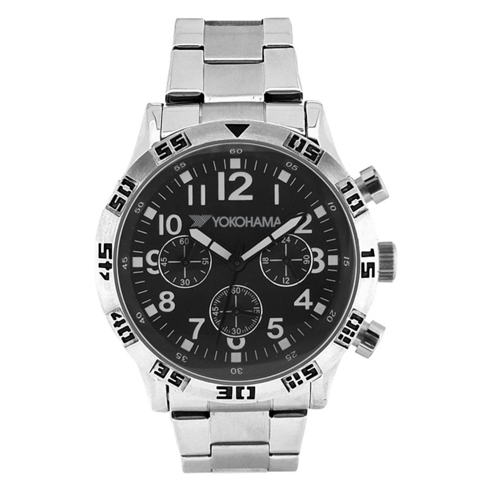 Men's Silver Tone Chronograph Bracelet Watch Branded Men's Silver Tone Chronograph Bracelet Watch Branded