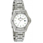 Custom Imprinted Men's Royale Steel Bracelet Watch W/ White Dial
