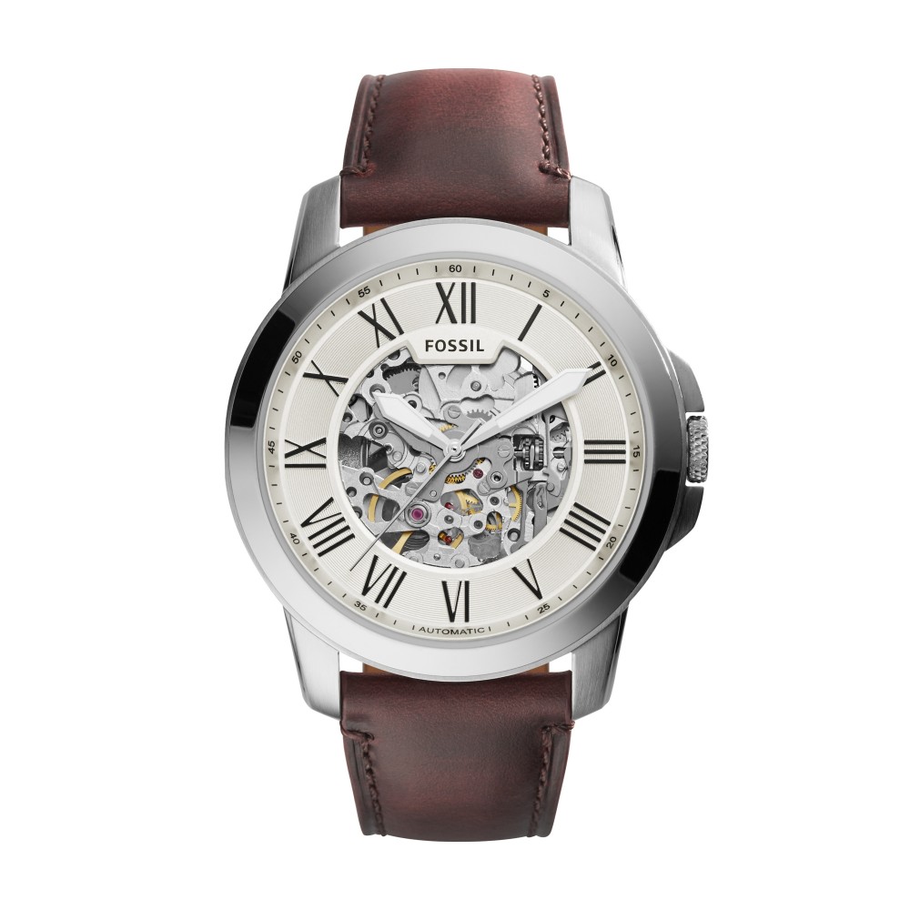 Fossil Grant Men's Stainless Steel Mechanical Watch Custom Imprinted