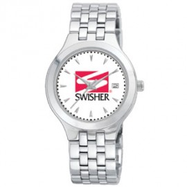 Men's Elegant Silver Bracelet Watch With Date Logo Printed  Men