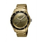 Logo Printed Selco Geneve Men's Canvas Medallion Gold Watch