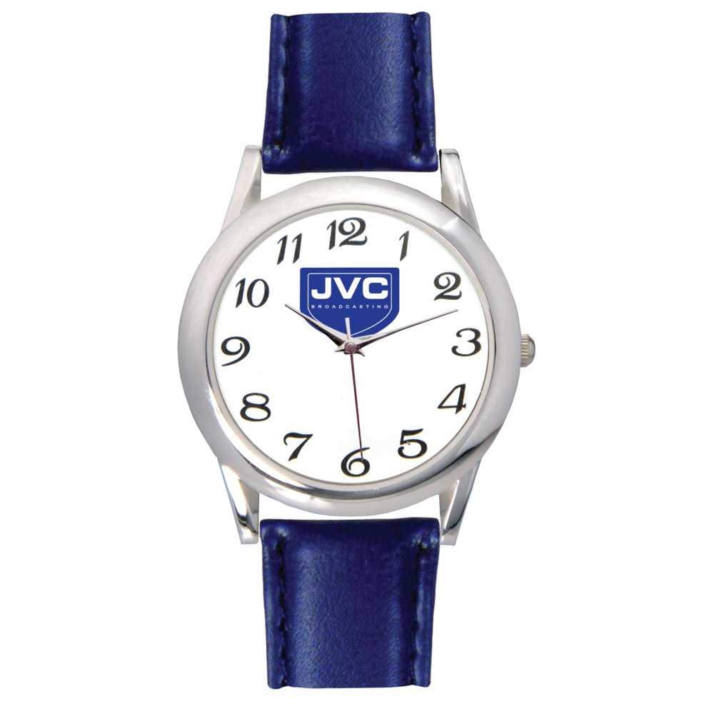 Branded Men's Blue Leather Strap Watch Branded Men's Blue Leather Strap Watch
