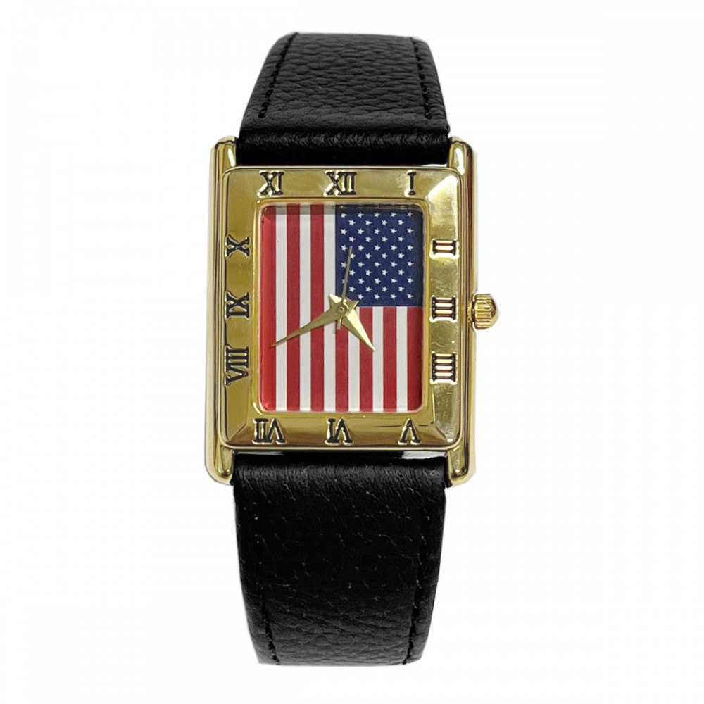 Rectangular watch with roman numerals Branded