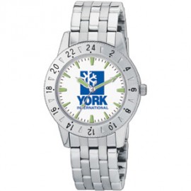 Logo Printed Men's Screen Printed White Dial Round Face Watch  Logo Printed Men