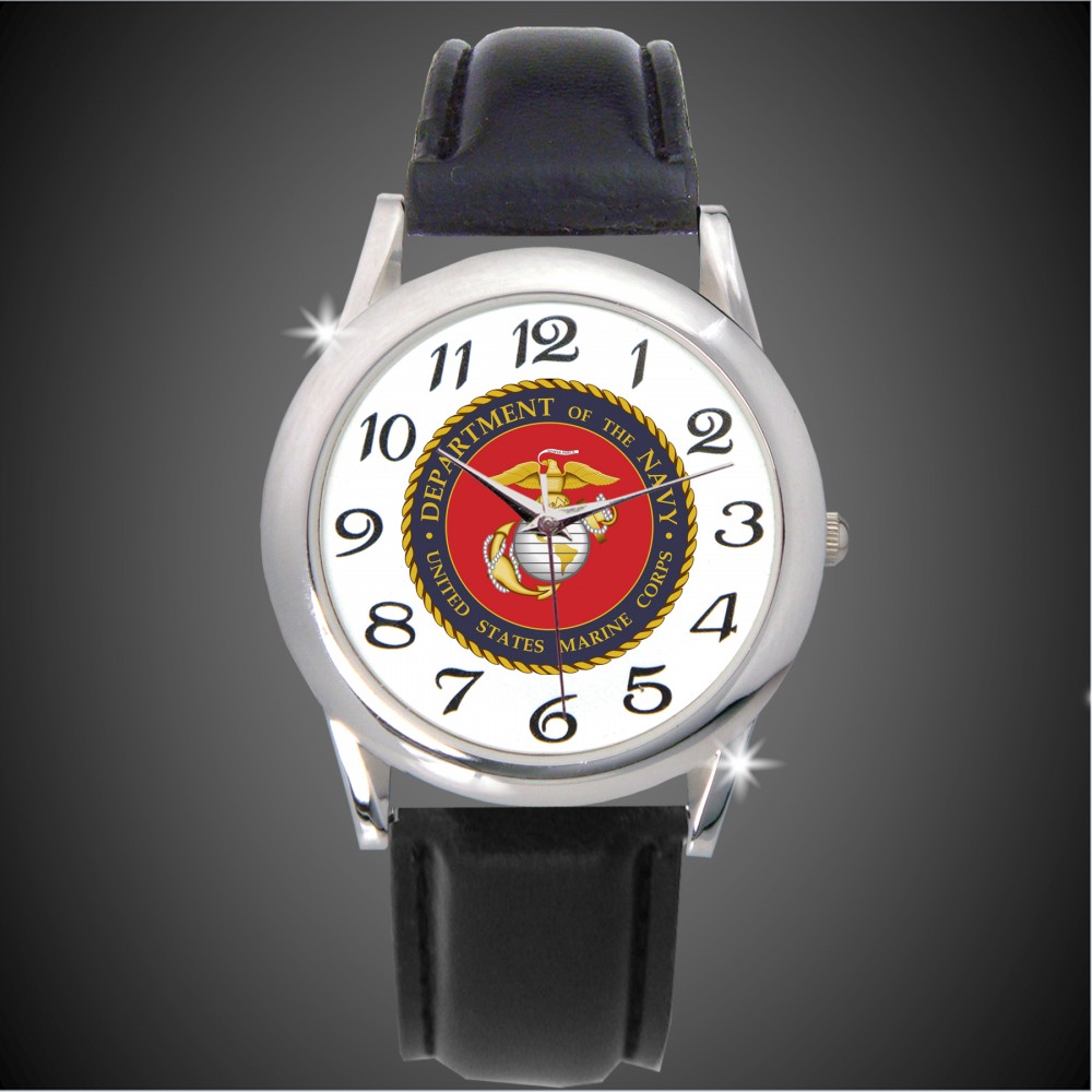Unisex Size Leather Strap Watch Custom Imprinted Unisex Size Leather Strap Watch Custom Imprinted
