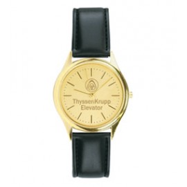 Logo Printed Unisex Pedre Insignia Round Gold-Tone Watch Logo Printed Unisex Pedre Insignia Round Gold-Tone Watch
