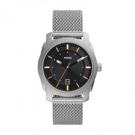 Custom Imprinted Fossil Machine Three-Hand Date Stainless Steel Mesh Watch  Custom Imprinted Fossil Machine Three-Hand Date Stainless Steel Mesh Watch