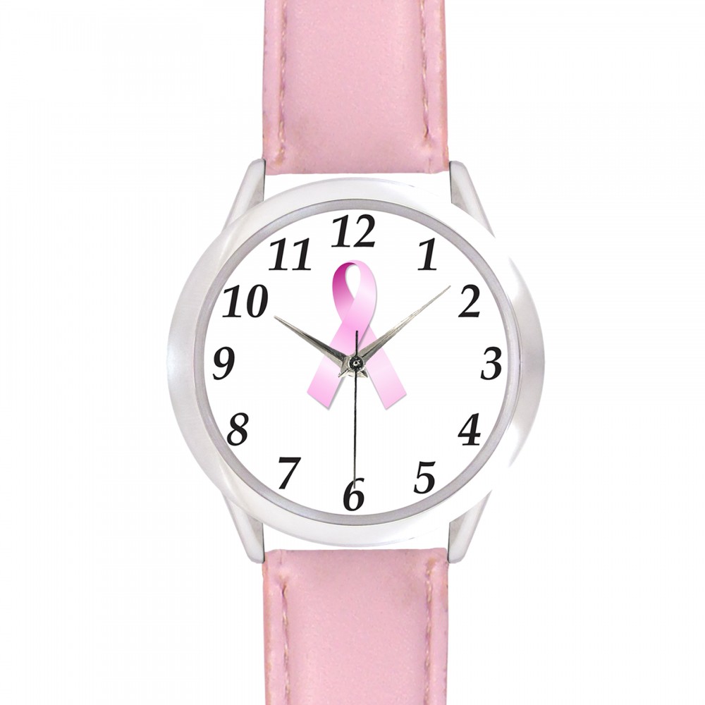 Custom Imprinted Unisex Pink Leather Band Watch Custom Imprinted Unisex Pink Leather Band Watch