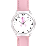 Custom Imprinted Unisex Pink Leather Band Watch