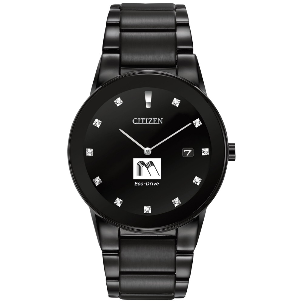 Men's Citizen Eco-Drive Axiom Watch w/Diamond Marker Logo Printed Men's Citizen Eco-Drive Axiom Watch w/Diamond Marker Logo Printed