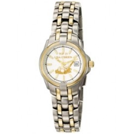 Selco Geneve Ladies Passport Two-Tone Watch Logo Printed