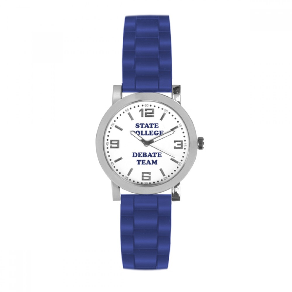 Unisex Pedre Campus Sport Watch W/ Royal Blue Polyurethane Strap Custom Imprinted