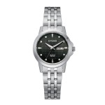 Citizen Ladies' Quartz Watch, Silver-tone with Black Dial Custom Imprinted