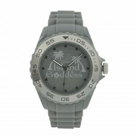 Logo Printed Beach Gray Sport Watch  Logo Printed Beach Gray Sport Watch