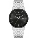 Bulova Men's Corporate Exclusive Futuro Watch, Silvertone with Black Dial Branded